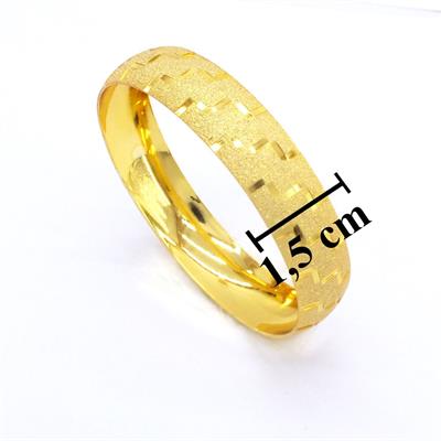 Altın Kaplama Desenli Simli Bilezik 1.5 cm BLZ-3043