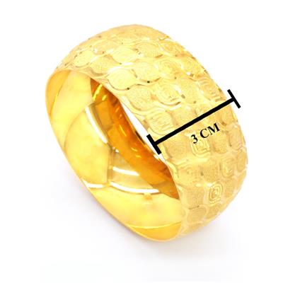 Altın Kaplama Desenli Simli Bilezik 3 cm BLZ-3040