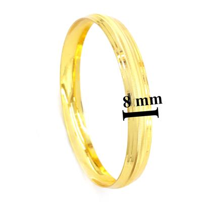 Altın Kaplama Dik Çizgili Bilezik 0.8 cm BLZ-3052