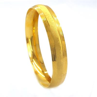 Altın Kaplama Dikey Çizgili 1 cm Bilezik BLZ-3067