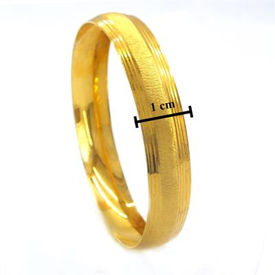 Altın Kaplama Dikey Çizgili 1 cm Bilezik BLZ-3067