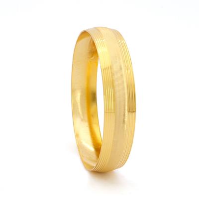 Altın Kaplama Dikey Çizgili Bilezik 15 mm Kalınlık BLZ-1104