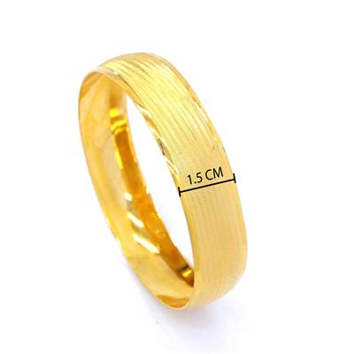 Altın Kaplama Dikey Çizgili Bilezik 15mm Kalınlık BLZ-1151