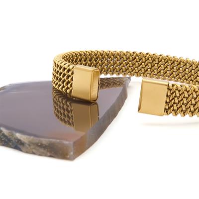 Altın Kaplama Halat Model Erkek Kelepçe Bileklik EBLK-415