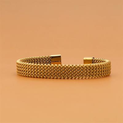Altın Kaplama Halat Model Erkek Kelepçe Bileklik EBLK-415