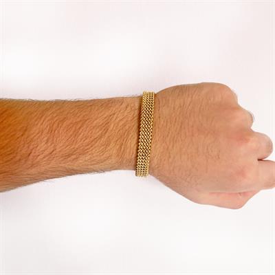 Altın Kaplama Halat Model Erkek Kelepçe Bileklik EBLK-415