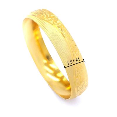 Altın Kaplama İşlemeli Bilezik 15 mm Kalınlık BLZ-1085
