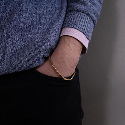 Altın Kaplama Küp Model Erkek Bileklik EBLK-509