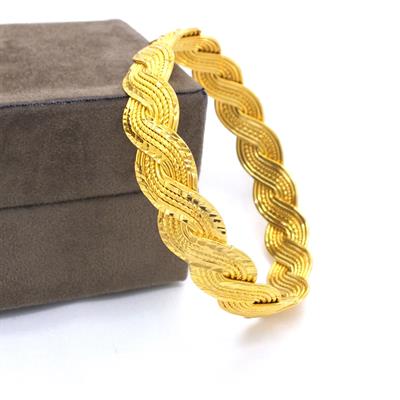 Altın Kaplama Lazerli Örgü Kadın Bilezik BLZ-3020