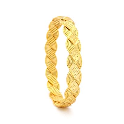 Altın Kaplama Lazerli Örgü Model 1.2 cm İmitasyon Bilezik BLZ-3097