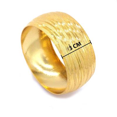 Altın Kaplama Mega Çizgili Bilezik 30mm Kalınlık BLZ-1147