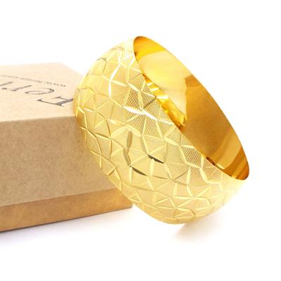 Altın Kaplama Noktalı Cam Kırığı Model Bilezik 3 cm BLZ-3080