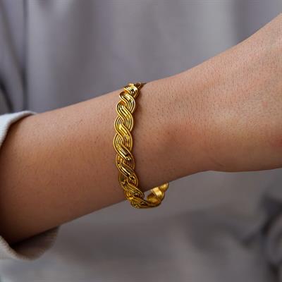 Altın Kaplama Örgü Burma Kadın Bilezik BLZ-1195