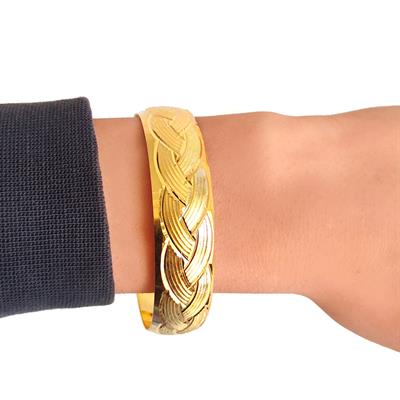 Altın Kaplama Örgü Model İmitasyon Bilezik 1.5 cm BLZ-1295