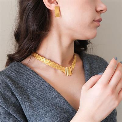 Altın Kaplama Örgü Trabzon Set SET-100