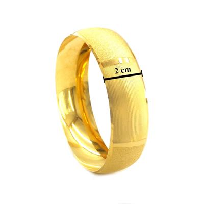 Altın Kaplama Parçalı Düz Ve Simli  2 cm Bilezik BLZ-3060