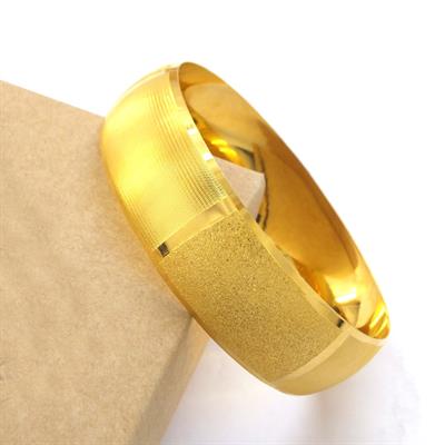 Altın Kaplama Parçalı Düz Ve Simli  2 cm Bilezik BLZ-3060