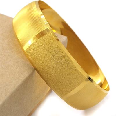 Altın Kaplama Parçalı Düz Ve Simli  2 cm Bilezik BLZ-3060