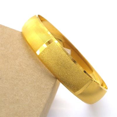 Altın Kaplama Parçalı Düz Ve Simli 1.5 cm Bilezik BLZ-3064