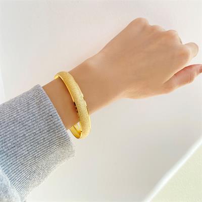 Altın Kaplama Simli 1 cm Bilezik BLZ-3027