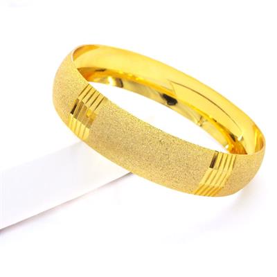 Altın Kaplama Simli Çizgili Bilezik 1.5 cm BLZ-3044