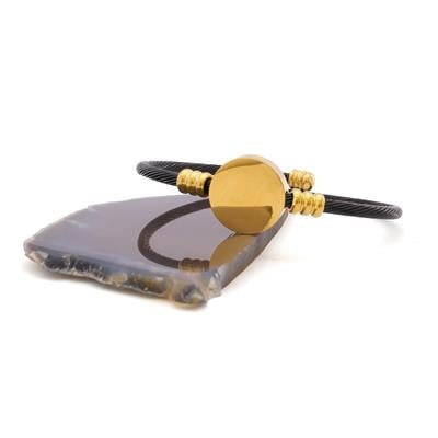 Altın Kaplama Siyah Erkek Bileklik EBLK-356