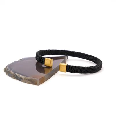 Altın Kaplama Siyah Erkek Kelepçe Bileklik EBLK-431