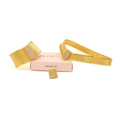 Altın Kaplama Trabzon Hasır Taşlı Set - SET-168