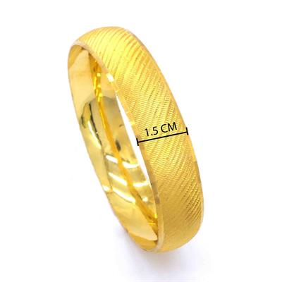 Altın Kaplama Yan Cizgili İmitasyon Bilezik 15mm BLZ-1307