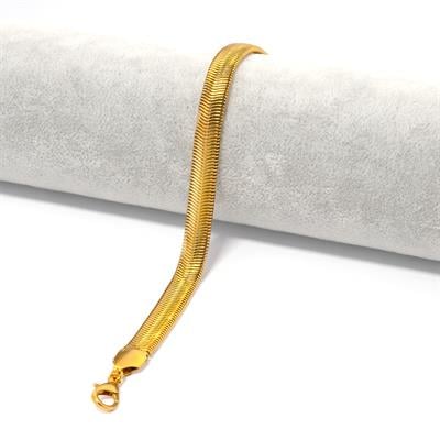 Altın Kaplama Yassı İtalyan Model Kadın Zincir Bileklik BLK-749