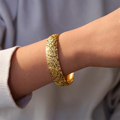 Altın Kaplama Yıldız Model Bilezik 1.5 cm BLZ-3042