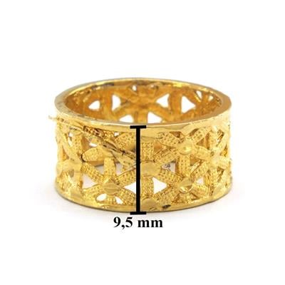 Altın Kaplama Yüzük Desenli YZK-415