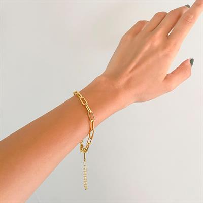 Altın Kaplama Zincir- Hallow Bileklik BLK-984