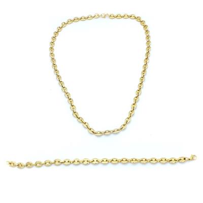 Altın Kaplama Zincir Geçişli Erkek SET- 136