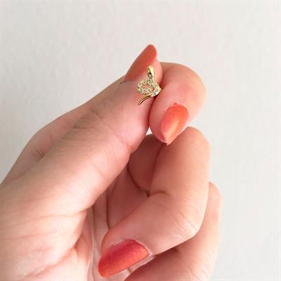 Altın Kaplama Zirkon Taşlı Yılan Piercing PRC-154
