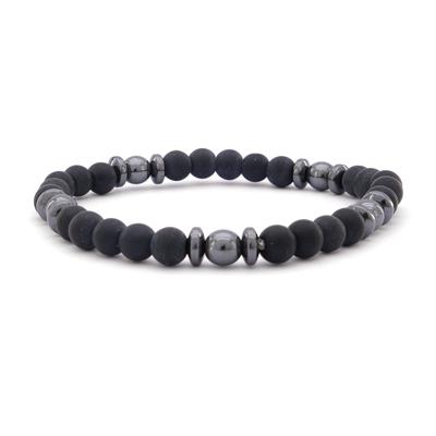 Ametist ve Oniks Doğal Taş Erkek Bileklik EBLK-317