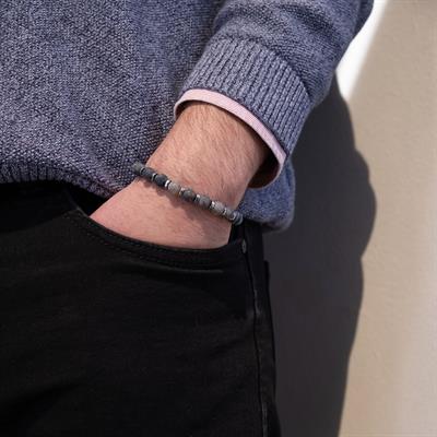 Antrasit Doğal Taş Erkek Bileklik EBLK-499