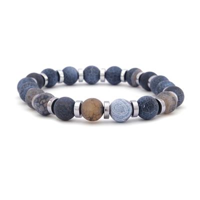 Antrasit Doğal Taş Erkek Bileklik EBLK-499