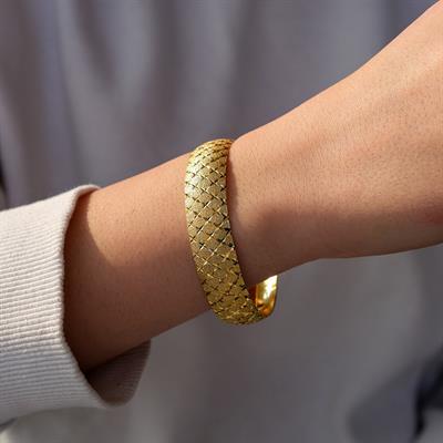 Baklava Desenli İmitasyon Bilezik 1.5 cm Kalınlık BLZ-1262