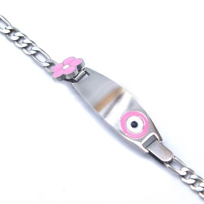 Bebek Bileklik Çelik Pembe Nazar Boncuklu ModelBLK-959