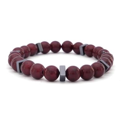 Bordo Akik Doğal Taş Erkek Bileklik EBLK-475