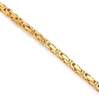 Çelik Erkek Zincir Bileklik Altın Kaplama Kral Model EBLK-527