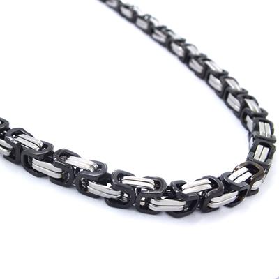 Çelik Erkek Zincir Kolye İki Renkli Kral Model -   - ZN-275