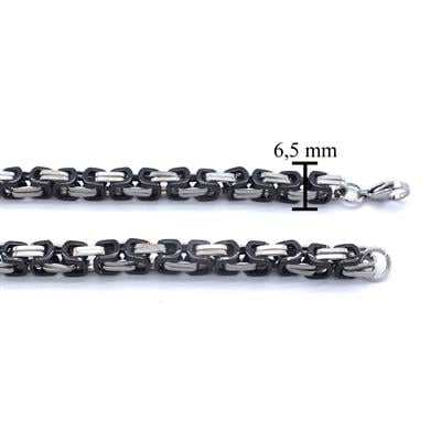 Çelik Erkek Zincir Kolye İki Renkli Kral Model -   - ZN-275