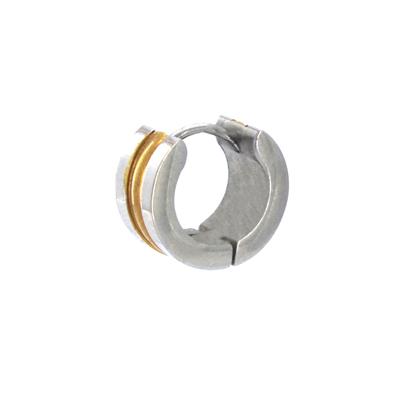 Çelik Halaka Küpe Çift Renk Altın Kaplama Küpe UNK-719