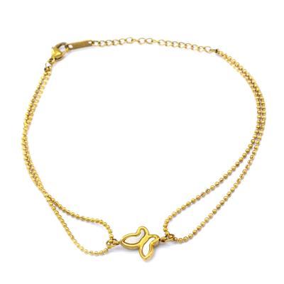 Çelik Halhal Altın Kaplama Kelebek Model HAL-148