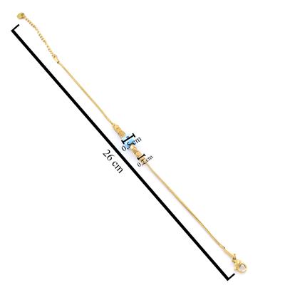 Çelik Halhal Altın Kaplama Nazar Boncuklu Model HAL-186