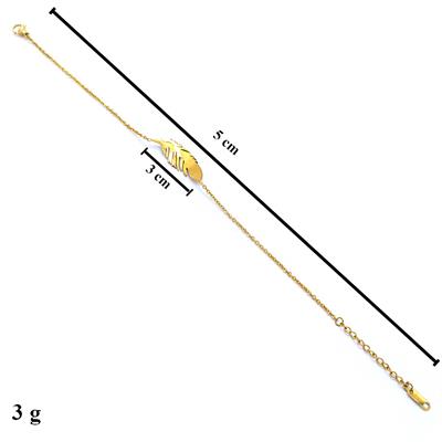 Çelik Halhal Altın Kaplama Tüy Desenli HAL-150