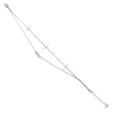 Çelik Halhal Tüy Detaylı Kadın Zincir Model HAL-146