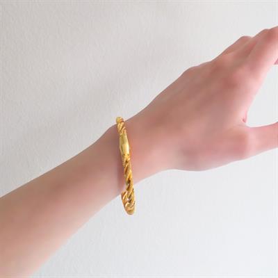 Çelik Kelepçe Bileklik Altın Kaplama Burma Model BLZ-512